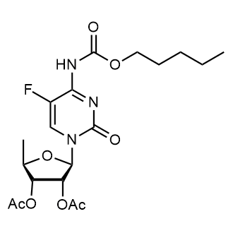 5'-Deoxy-5-fluoro-N-[(pentyloxy)carbonyl]cytidine 2',3'-diacetate Chemische Struktur