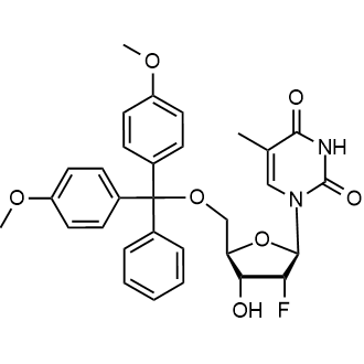 5'-O-[Bis(4-methoxyphenyl)phenylmethyl]-2'-deoxy-2'-fluoro-5-methyluridine Chemical Structure