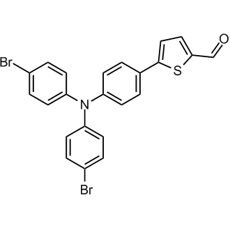 5-(4-(Bis(4-bromophenyl)amino)phenyl)thiophene-2-carbaldehyde 化学構造