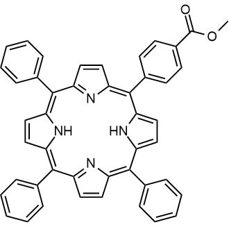 5-(4-Methoxycarbonylphenyl)-10,15,20-triphenylporphyrin Chemische Struktur