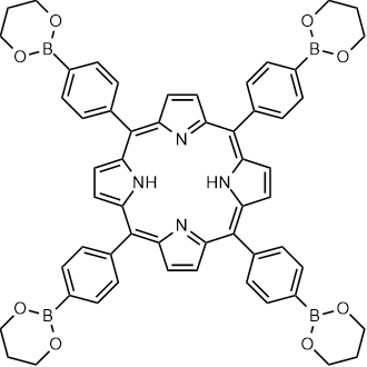 5,10,15,20-Tetrakis(4-(1,3,2-dioxaborinan-2-yl)phenyl)porphyrin Chemical Structure