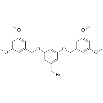 5,5'-(((5-(Bromomethyl)-1,3-phenylene)bis(oxy))bis(methylene))bis(1,3-dimethoxybenzene) Chemical Structure