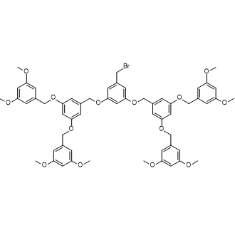 5,5',5'',5'''-((((((5-(Bromomethyl)-1,3-phenylene)bis(oxy))bis(methylene))bis(benzene-5,3,1-triyl))tetrakis(oxy))tetrakis(methylene))tetrakis(1,3-dimethoxybenzene) Chemical Structure