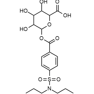 6-((4-(N,N-dipropylsulfamoyl)benzoyl)oxy)-3,4,5-trihydroxytetrahydro-2H-pyran-2-carboxylic acid Chemical Structure