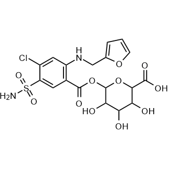 6-((4-Chloro-2-((furan-2-ylmethyl)amino)-5-sulfamoylbenzoyl)oxy)-3,4,5-trihydroxytetrahydro-2H-pyran-2-carboxylic acid Chemical Structure