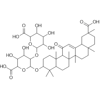 6-((6-Carboxy-2-((11-carboxy-4,4,6a,6b,8a,11,14b-heptamethyl-14-oxo-1,2,3,4,4a,5,6,6a,6b,7,8,8a,9,10,11,12,12a,14,14a,14b-icosahydropicen-3-yl)oxy)-4,5-dihydroxytetrahydro-2h-pyran-3-yl)oxy)-3,4,5-trihydroxytetrahydro-2h-pyran-2-carboxylic acid Chemische Struktur