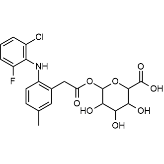 6-(2-(2-((2-Chloro-6-fluorophenyl)amino)-5-methylphenyl)acetoxy)-3,4,5-trihydroxytetrahydro-2H-pyran-2-carboxylic acid Chemical Structure