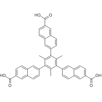 6,6',6''-(2,4,6-Trimethylbenzene-1,3,5-triyl)tris(2-naphthoic acid) Chemical Structure