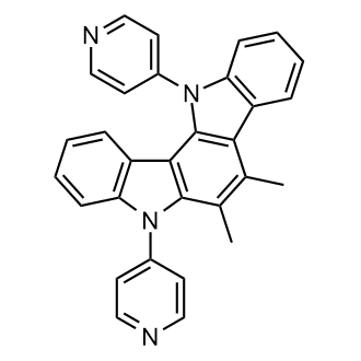 6,7-Dimethyl-5,12-di(pyridin-4-yl)-5,12-dihydroindolo[3,2-a]carbazole Chemical Structure