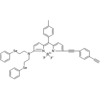 7-((4-Ethynylphenyl)ethynyl)-5,5-difluoro-N,N-bis(2-(phenylselanyl)ethyl)-10-(p-tolyl)-5H-4l4,5l4-dipyrrolo[1,2-c:2',1'-f][1,3,2]diazaborinin-3-amine التركيب الكيميائي