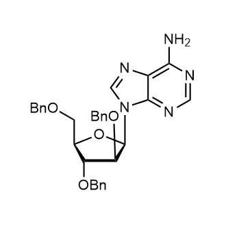 9-((2R,3S,4R,5R)-3,4-bis(benzyloxy)-5-((benzyloxy)methyl)tetrahydrofuran-2-yl)-9H-purin-6-amine Chemical Structure