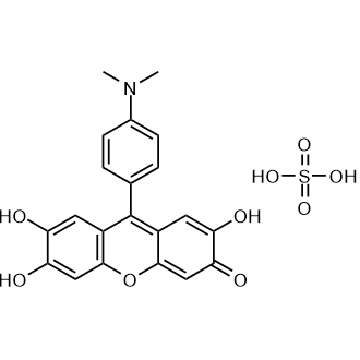 9-(4-(Dimethylamino)phenyl)-2,6,7-trihydroxy-3H-xanthen-3-one sulfate 化学構造