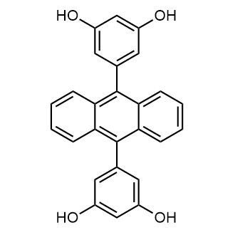 9,10-Bis(3,5-dihydroxy-phenyl)anthracene Chemische Struktur