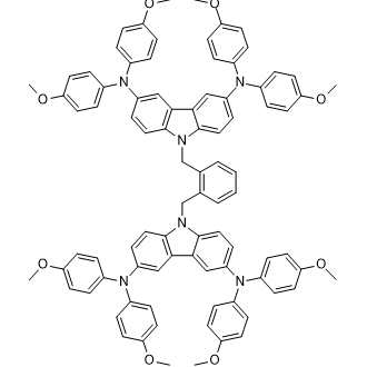 9,9'-(1,2-Phenylenebis(methylene))bis(N3,N3,N6,N6-tetrakis(4-methoxyphenyl)-9H-carbazole-3,6-diamine) Chemische Struktur