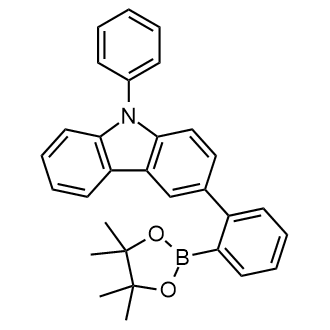 9-Phenyl-3-[2-(4,4,5,5-tetramethyl-1,3,2-dioxaborolan-2-yl)phenyl]-9H-carbazole 化学構造