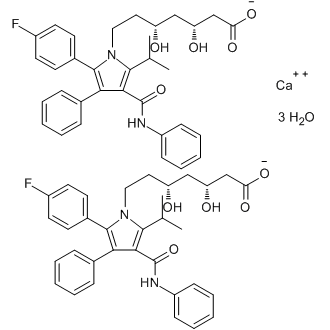 Atorvastatin calcium salt trihydrate التركيب الكيميائي