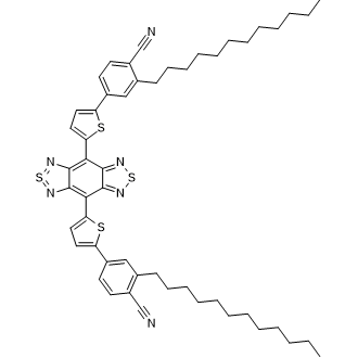 Benzonitrile, 4,4′-(2Λ4δ2-benzo[1,2-c:4,5-c′]bis[1,2,5]thiadiazole-4,8-diyldi-5,2-thiophenediyl)bis[2-dodecyl- Chemical Structure