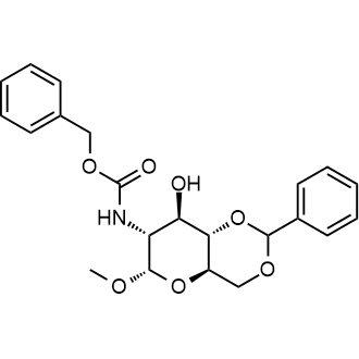 Benzyl ((4aR,6S,7R,8R,8aS)-8-hydroxy-6-methoxy-2-phenylhexahydropyrano[3,2-d][1,3]dioxin-7-yl)carbamate 化学構造