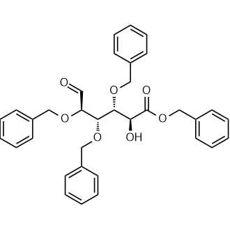 Benzyl (2S,3R,4S,5R)-3,4,5-tris(benzyloxy)-2-hydroxy-6-oxohexanoate 化学構造