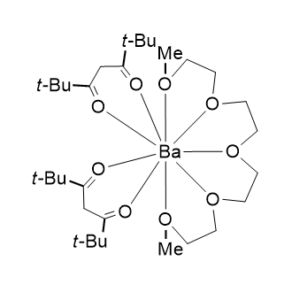 Bis(2,2,6,6-tetramethyl-3,5-heptanedionato)barium tetraglyme adduct 化学構造