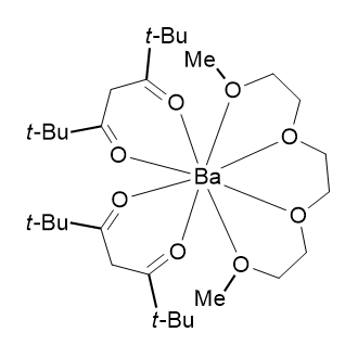 Bis(2,2,6,6-tetramethyl-3,5-heptanedionato)barium triglyme adduct Chemical Structure