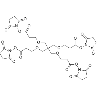 Bis(2,5-dioxopyrrolidin-1-yl) 3,3'-((2,2-bis((3-((2,5-dioxopyrrolidin-1-yl)oxy)-3-oxopropoxy)methyl)propane-1,3-diyl)bis(oxy))dipropionate Chemische Struktur