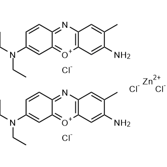 Bis(3-amino-7-(diethylamino)-2-methylphenoxazin-5-ium) zinc(II) chloride Chemical Structure