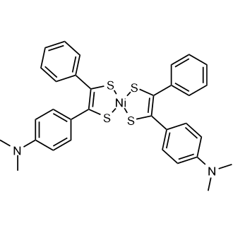 Bis(4-dimethylaminodithiobenzil)nickel(II) 化学構造