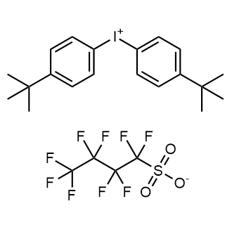 Bis(4-tert-butylphenyl)iodanium,1,1,2,2,3,3,4,4,4-nonafluorobutane-1-sulfonate Chemical Structure