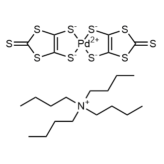 Bis(tetrabutylammonium) bis(1,3-dithiole-2-thione-4,5-dithiolato)palladium(II) 化学構造