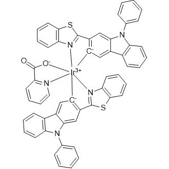 Bis[2-(2-benzothiazolyl-κN3)-9-phenyl-9H-carbazol-3-yl-κC](2-pyridinecarboxylato-κN1,κO2)iridium Chemical Structure