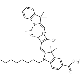 Cyclobutenediylium, 1-[(5-carboxy-1,3-dihydro-3,3-dimethyl-1-octyl-2H-indol-2-ylidene)methyl]-3-[(1-ethyl-1,3-dihydro-3,3-dimethyl-2H-indol-2-ylidene)methyl]-2,4-dihydroxy-, bis(inner salt) التركيب الكيميائي