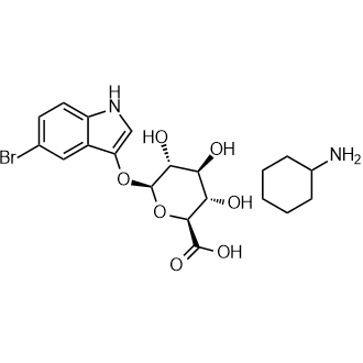 Cyclohexanamine (2S,3S,4S,5R,6S)-6-((5-bromo-1H-indol-3-yl)oxy)-3,4,5-trihydroxytetrahydro-2H-pyran-2-carboxylate 化学構造