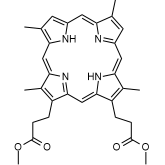 Deuteroporphyrin dimethyl ester 化学構造