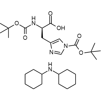 Dicyclohexylamine (R)-3-(1-(tert-butoxycarbonyl)-1H-imidazol-4-yl)-2-((tert-butoxycarbonyl)amino)propanoate Chemical Structure