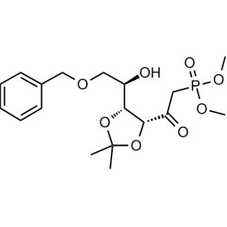 dimethyl 2-((4R,5R)-5-((R)-2-(benzyloxy)-1-hydroxyethyl)-2,2-dimethyl-1,3-dioxolan-4-yl)-2-oxoethylphosphonate Chemical Structure