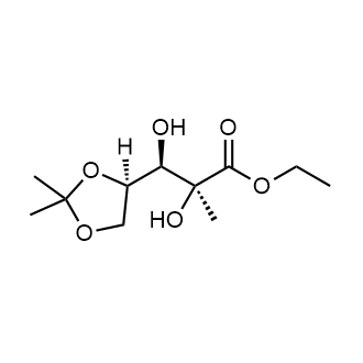 Ethyl (2S,3R)-3-((R)-2,2-dimethyl-1,3-dioxolan-4-yl)-2,3-dihydroxy-2-methylpropanoate 化学構造