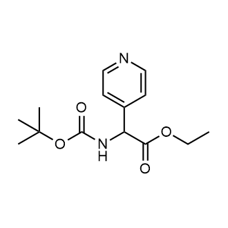 Ethyl 2-((tert-butoxycarbonyl)amino)-2-(pyridin-4-yl)acetate Chemical Structure