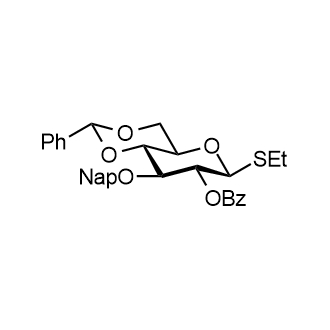 Ethyl 2-O-benzoyl-3-O-(2-methylnaphthyl)-4,6-O-benzylidene-1-thio-β-D-glucopyranoside Chemical Structure