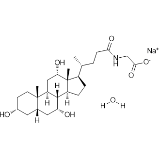 Glycine, N-[(3α,5β,7α,12α)-3,7,12-trihydroxy-24-oxocholan-24-yl]-, monosodium salt, monohydrate Chemical Structure