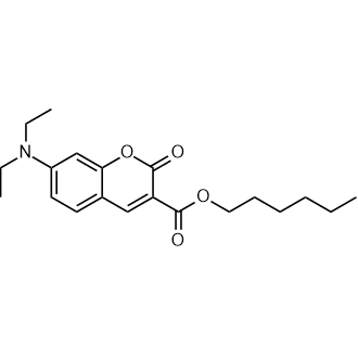 Hexyl 7-(diethylamino)-2-oxo-2H-chromene-3-carboxylate 化学構造