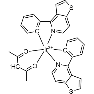 Iridium, (2,4-pentanedionato-κO2,κO4)bis[2-(thieno[3,2-c]pyridin-4-yl-κN5)phenyl-κC]- Chemical Structure