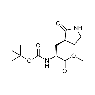 Methyl (S)-2-((tert-butoxycarbonyl)amino)-3-((S)-2-oxopyrrolidin-3-yl)propanoate 化学構造