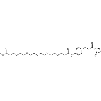 Methyl 19-oxo-19-((4-(3-oxo-3-(2-oxoazetidin-1-yl)propyl)phenyl)amino)-4,7,10,13,16-pentaoxanonadecan-1-oate 化学構造