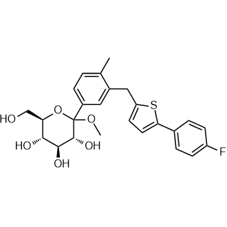 Methyl 1-C-[3-[[5-(4-fluorophenyl)-2-thienyl]methyl]-4-methylphenyl]-D-glucopyranoside Chemical Structure