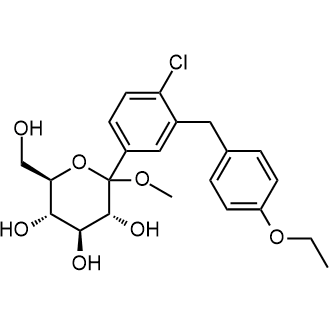 Methyl 1-C-[4-chloro-3-[(4-ethoxyphenyl)methyl]phenyl]-D-glucopyranoside Chemische Struktur