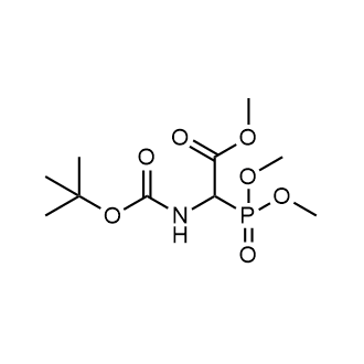 Methyl 2-((tert-butoxycarbonyl)amino)-2-(dimethoxyphosphoryl)acetate 化学構造