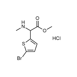 Methyl 2-(5-bromothiophen-2-yl)-2-(methylamino)acetate hydrochloride Chemical Structure