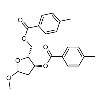 Methyl 2-deoxy-3,5-di-O-toluoyl-D-ribofuranoside Chemische Struktur