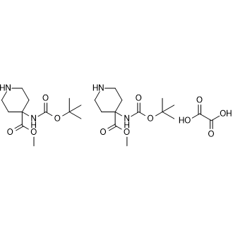 Methyl 4-((tert-butoxycarbonyl)amino)piperidine-4-carboxylate oxalate(2:1) 化学構造